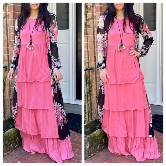 Beautiful floral long line cardigan duster - Picture 12 of 12